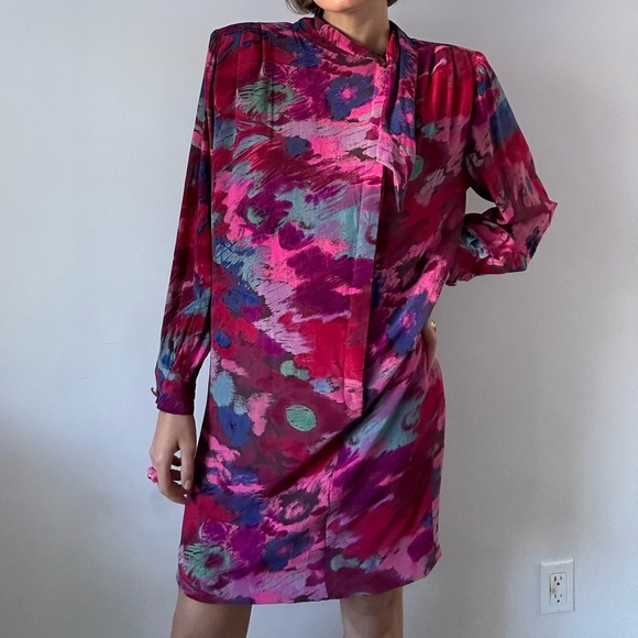Emanuel Ungaro Dresses & Skirts - Vintage Ungaro dress,burgundy/pink/blue, size M-L